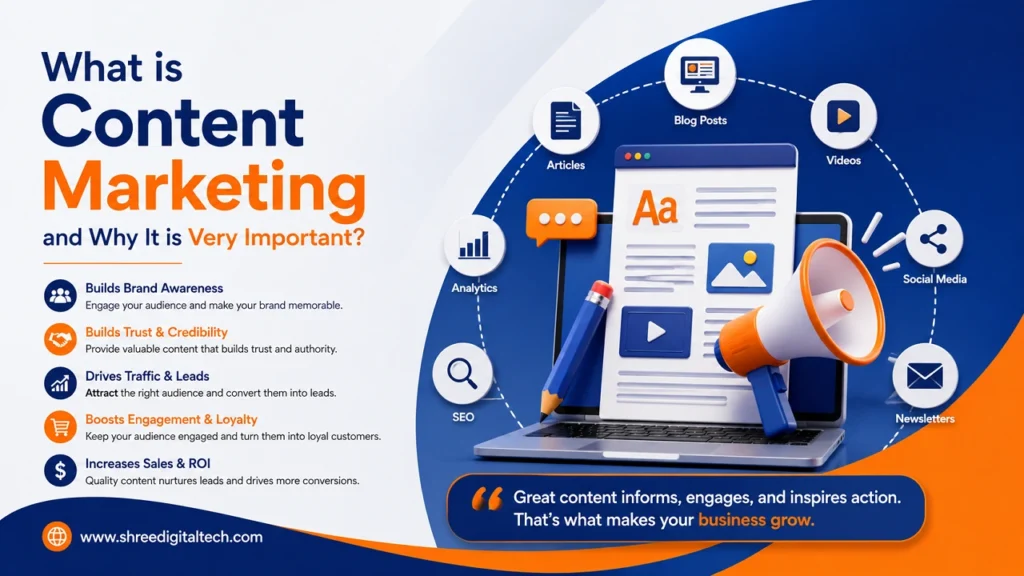 What is content marketing and why it is important for building brand awareness, trust, traffic, engagement, and sales